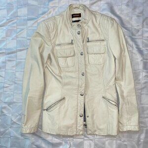Danier Cream Leather Jacket S